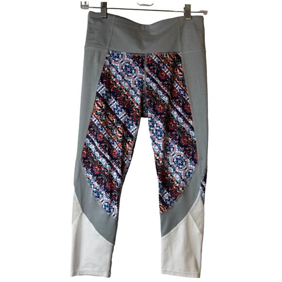 Athleta Nomad Salutation Mesh Capri Multicolor Leggings - Size S - Picture 2 of 8